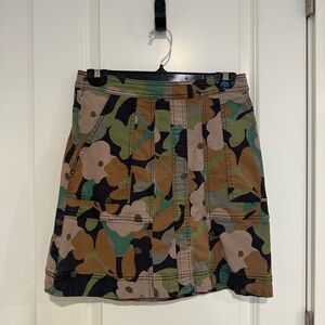 CAbi Camouflage Skirt - Green, Brown, Black